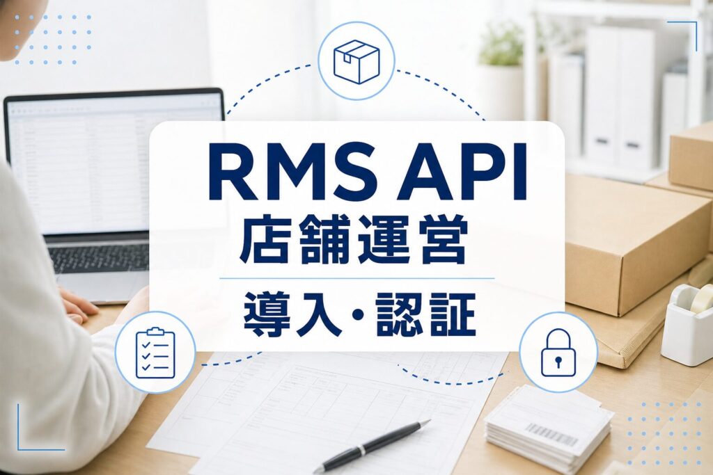 RMS APIを使った楽天市場の店舗運営の導入と連携を示すアイキャッチ